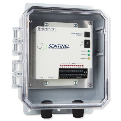 Sensaphone Sentinel 220VAC Standard Ethernet Version with Clear Door Enclosure